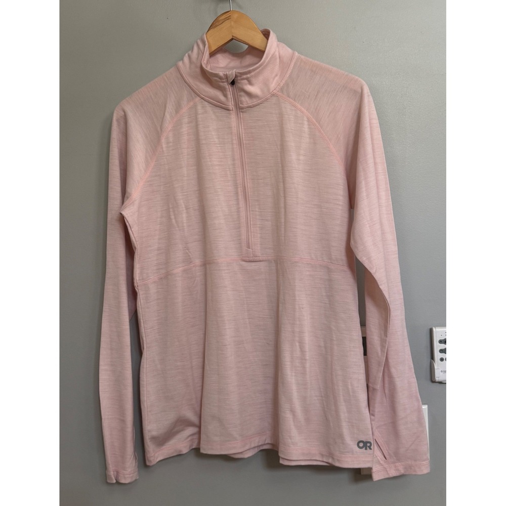 Outdoor Research Alpine Onset Merino 150‎ Half Zip Thumb Holes  Pink L